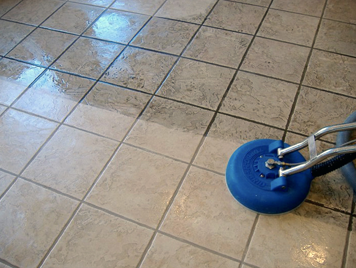 commercial tile and grout buffing and cleaning