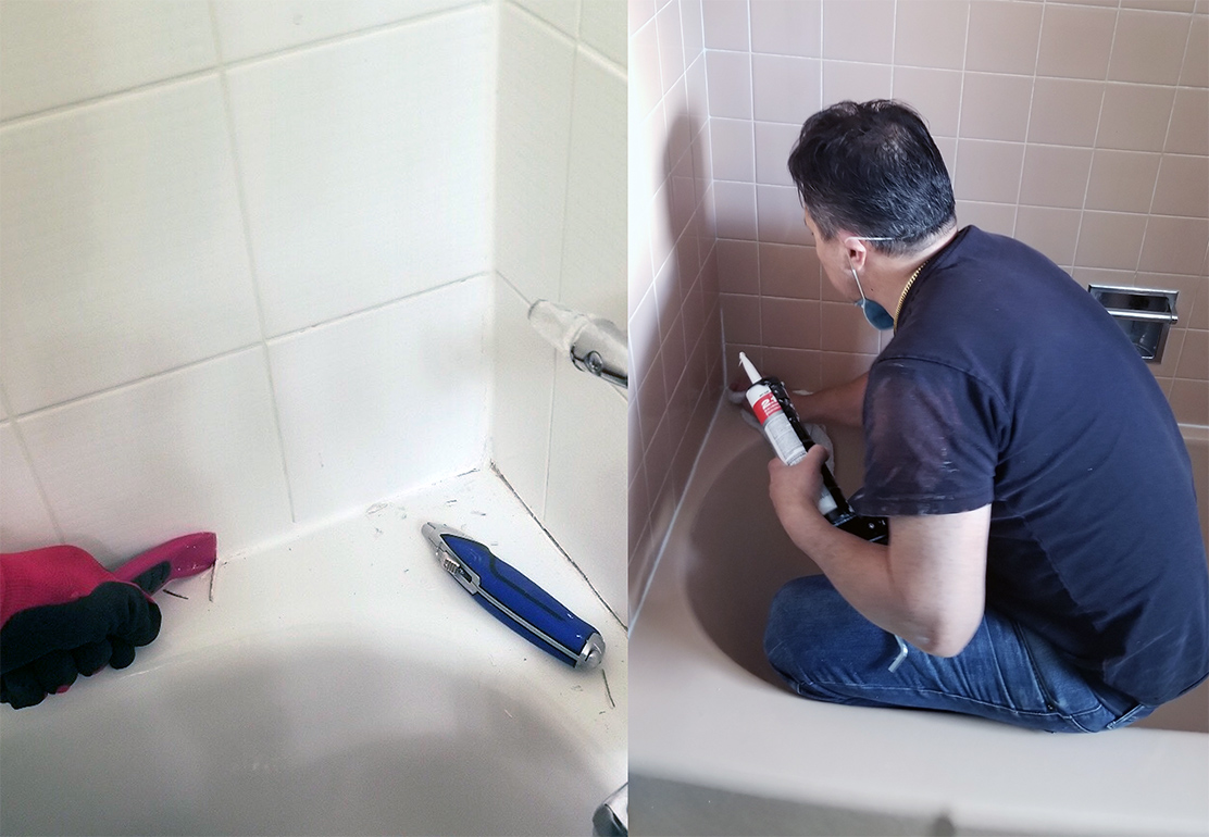 shower silicone sealant repair and recaulk